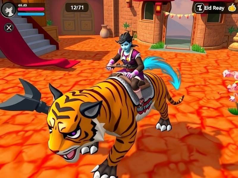 Mystic Anise Riders core gameplay Mystic Anise Riders gameplay screenshot showing rider on tiger-like creature